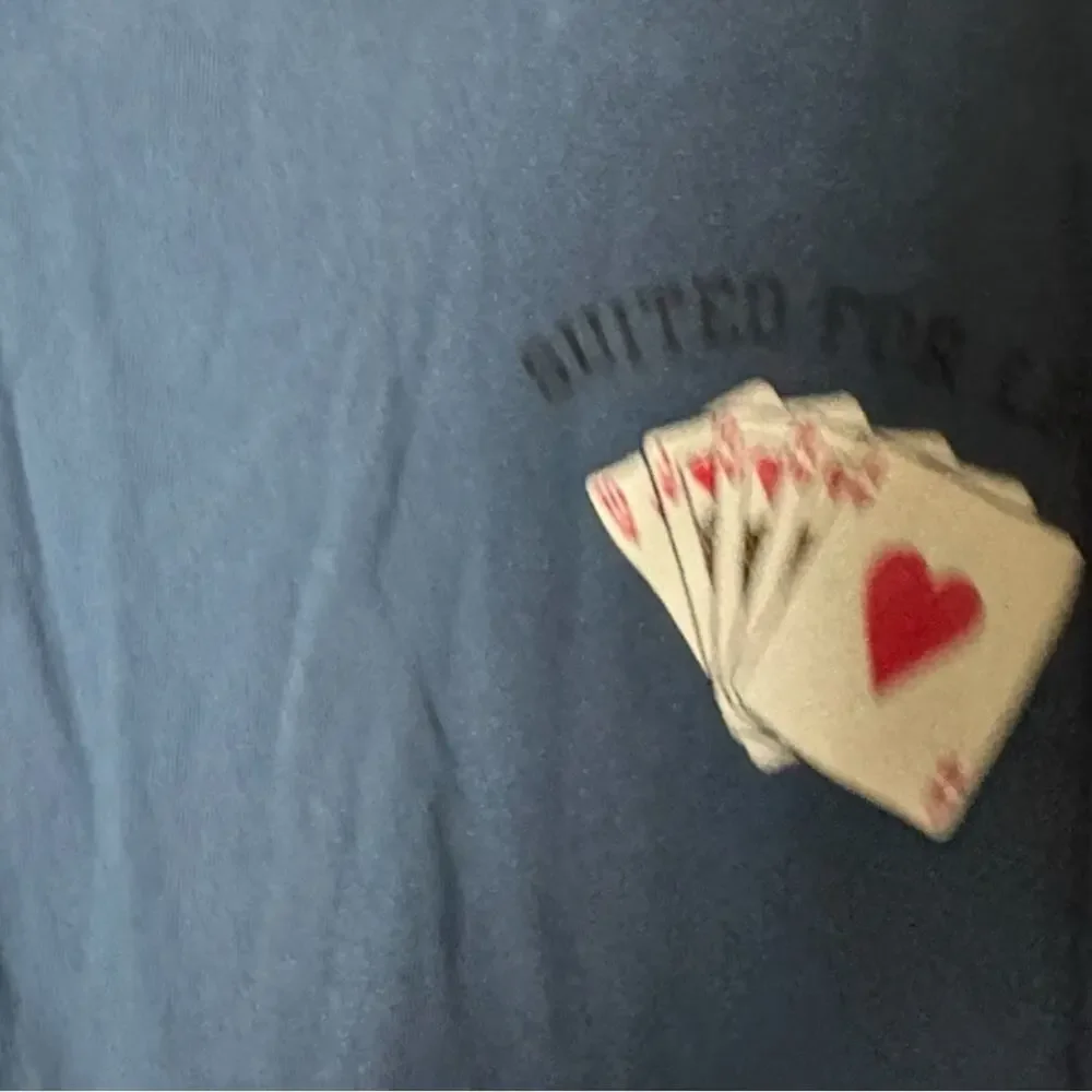 J. Crew Men's Blue Graphic  Card Game T-Shirt Sz L NWT